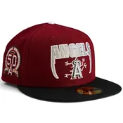 Anaheim Angels  ⚡️ 🎸 MASTER OF ANGELS 🎸⚡️  New Era 59Fifity Fitted hat - Brick Red / Black
