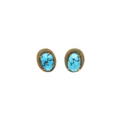 18K Yellow Gold and Turquoise Wirework Earrings by Sterlé Style E-32665-FL-0-0