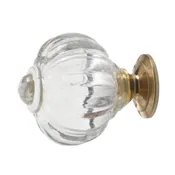 Acrylic-Crystal Knobs with Brass Base
