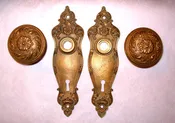 1905 Antique Corbin "Piccadilly" pattern Bronze Interior Door Hardware Sets
