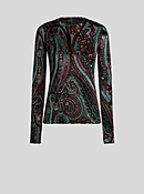 CHENILLE JACQUARD SWEATER WITH PAISLEY MOTIF