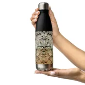 NW Nugz “Bud Face” design Stainless-steel water bottle. Photo-Mosaic Dried-Flower-Bud Art
