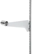 12 inch Round Chrome Hangrail Bracket for Slotted Standard - .5 inch slots 1 inch on center