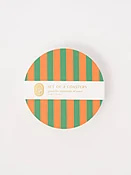 Amore Green and Orange Striped Coaster - Set of 4