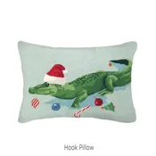 Christmas Gator Pillow by Scott Church