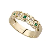 14K Gold & Diamond Trinity Knot Ring - Size 8