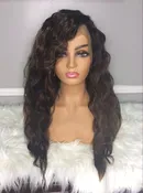 22" Natural wave 13x6 frontal wig , 200 density/ customized color with caramel highlights