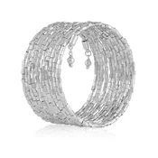 Amina wrap bracelet (10 rows) - silver