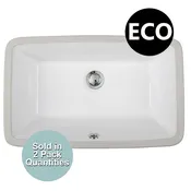 Ubuilder Series UCR58-ECO Undermount Rectangular Porcelain Ceramic Sink (18-1/2" x 11" I.D x 5-1/2" D.)