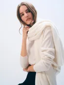 100% Cashmere Travel Wrap - Soft White