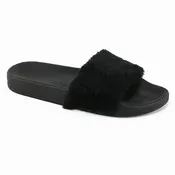 Chatties Womens 5-10 Fur Slide Sandal