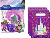 Frozen Princess Elsa Anna Birthday Party Supplies Favor Bundle Pack Includes Loot Bags and 48 Piece Favors