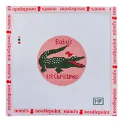 Alligator Baby's First Christmas - Pink