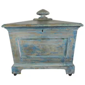 19th Century English Antique Painted Wine Cooler, Wood & Metal