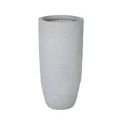 22"  Tall Indoor/ Outdoor Checkered Beige Fiberstone Planter