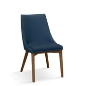 Pascal Modern Upholstered Dining Chair with Walnut Base
