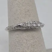 0.20cttw Diamond Ring Prong Set 14k White Gold Size 6 2g  23624