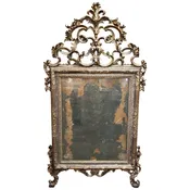 18th Century Italian Rococo Silver Gilt Mirror