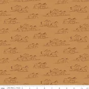 The Homestead Horse Toile Ochre Quilt Fabric