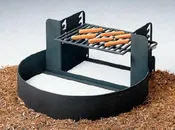 Fire Ring with Adjustable Grate 9" High with 300 Square Inch Cook Area, Set Of 2
