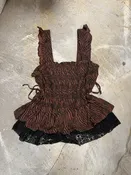 Zebra Print Tank with Lace Trim & Side Ties