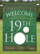 19th Hole Double Applique Garden Flag