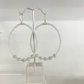 White hoops with rhinestone balls — Dena Pavone Collection