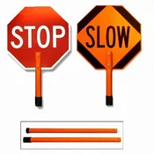 18” NON-REFLECTIVE STOP/SLOW PADDLE WITH PLASTIC HANDLE