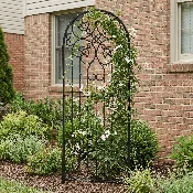 H Potter Legacy Freestanding Trellis – 6 Ft Tall Iron Garden Screen - Charcoal Brown