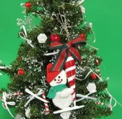 Seabiscuit Snowman Ornaments with Turritella Candy Canes -  10 pc @ $2.75 each; 30 pcs @ 2.45 each