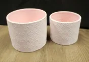 Floral Stamped Cylinder Planters