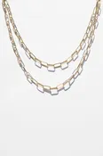 14K Solid Gold Paperclip Necklace