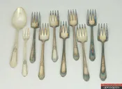 10 Piece WM Rogers International Silver Plate Memory Hiawatha Salad Fork Spoon