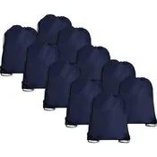 10 Drawstring Tote Bags - Navy