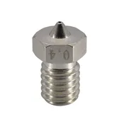 3D Printer Nozzle, Abrasion-Resistant Nickel-Plated Brass, E3D-V6 Style, 0.4mm