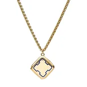Antique Art Deco 14k Square Locket Pendant w/ Enamel