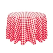120 in. Round Tablecloth Red & White Checker
