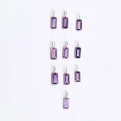 Amethyst Baguette Pendant in Sterling Silver