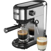 20 Bar Espresso Machine with Milk Frother, Compact Espresso Maker for Ground Coffee, Stainless Steel Coffee Machine with Steam Wand & 34oz Removable Water Tank, 1450W for Home & Office HBN