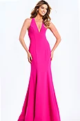 Bow Back Halter Dress With Mermaid Skirt 47639