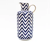 Blue Garden Chevron Pitcher