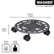 11.4" Slate Gray Round Cast Iron Plant Caddy