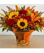 TELEFLORA'S ART GLASS BOWL AUTUMN HARVEST