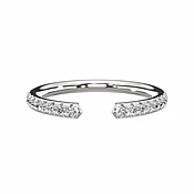 0.22 Ct Round Brilliant Cut Diamond Open Wedding Band in White Gold