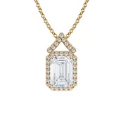 1 1/2 Carat Emerald Halo Pendants
