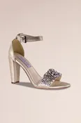Chunky Heel Sandals with Jeweled Vamp | David's Bridal