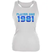 1981 Player One Birthday Juniors Soft Tank Top