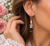 Sterling Silver Teardrop Earrings with Crystals