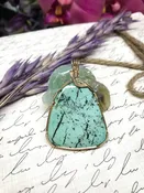 Battle Mountain Turquoise Pendant for Good Fortune, Panic Attacks & Honest Expression