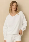White Comfort Cord Crew